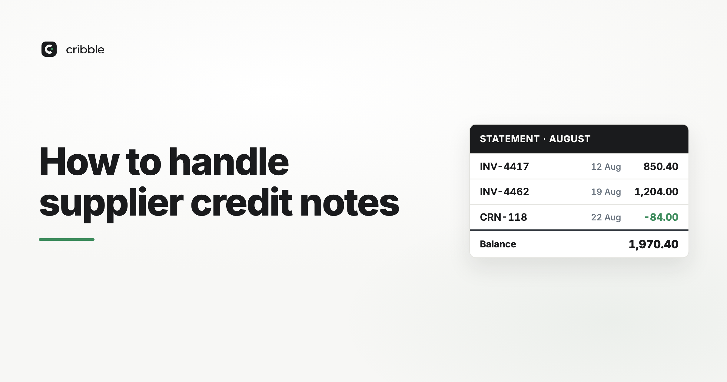How to handle supplier credit notes