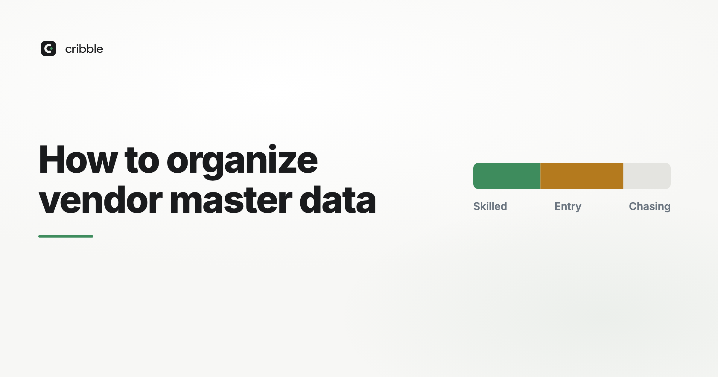How to organise vendor master data