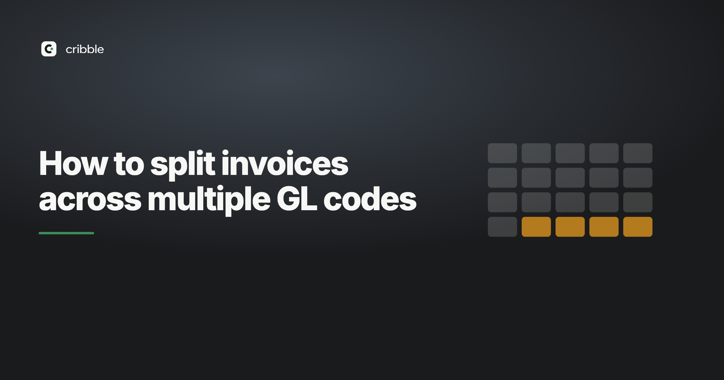How to split invoices across multiple GL codes